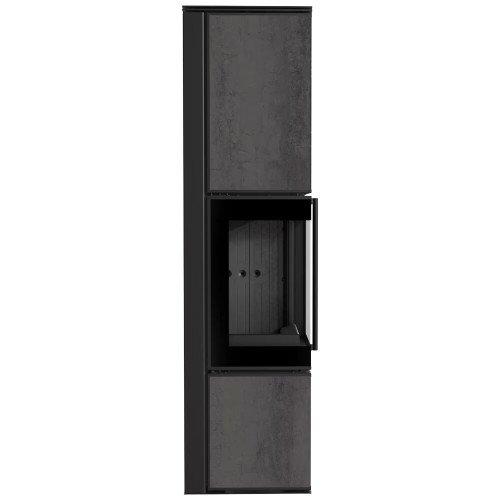 Сталева пічка - камін Kratki TORA/L/LW 8 kW / Ø 150мм lacobel naturali pietra di savoia antrancite bocciardata / black thermotec