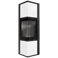 Печь камин Kratki Tora/M 8 KW lacobel белый / black thermotec