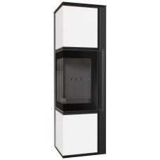 Печь камин Kratki Tora/M 8 KW lacobel белый / black thermotec