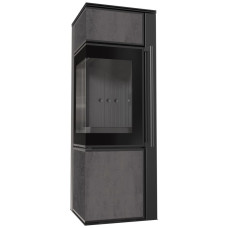 Печь камин Kratki Tora/M 8 KW lacobel naturali pietra di savoia antrancite bocciardata / black thermotec