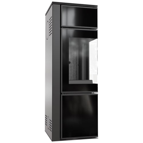 Пічка камінна Kratki Tora/S 8 KW lacobel black / black thermotec на дрова ➡️ замовити у Львові