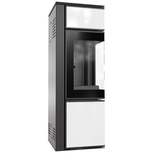 Пічка камінна Kratki Tora/S 8 KW lacobel white / black thermotec на дрова ➡️ замовити у Львові