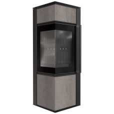 Печь камин Kratki Tora/S 8 KW lacobel naturali pietra di savoia grigia / black thermotec