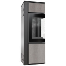 Печь камин Kratki Tora/S 8 KW lacobel naturali pietra di savoia grigia / black thermotec