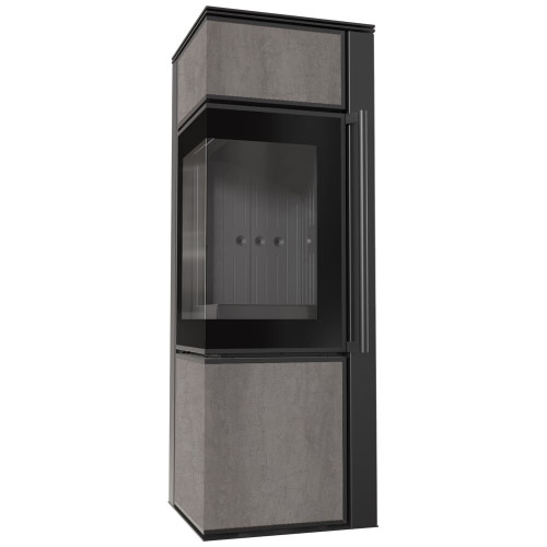 Пічка камінна Kratki Tora/S 8 KW lacobel naturali pietra di savoia grigia / black thermotec на дрова ➡️ замовити у Львові