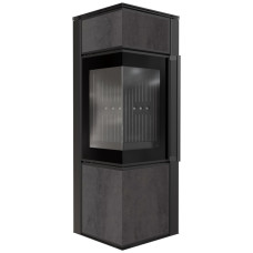 Печь камин Kratki Tora/S 8 KW lacobel naturali pietra di savoia antrancite bocciardata / black thermotec