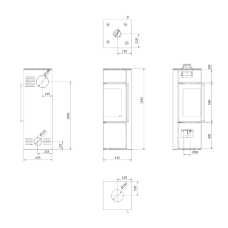 Печь камин Kratki Tora/S 8 KW lacobel black