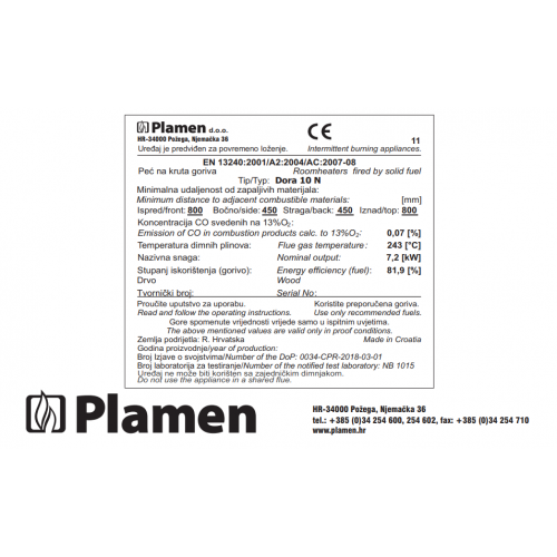 Піч камін Plamen Dora 10 (black) Піч камін Plamen Dora 10 (black)