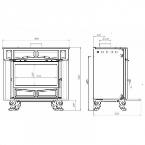 Піч камін Plamen Glas Franklin