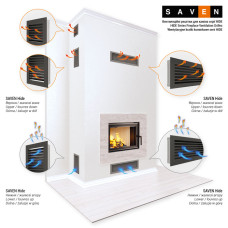 Вентиляционная решетка для камина SAVEN Hide 17x70 белая