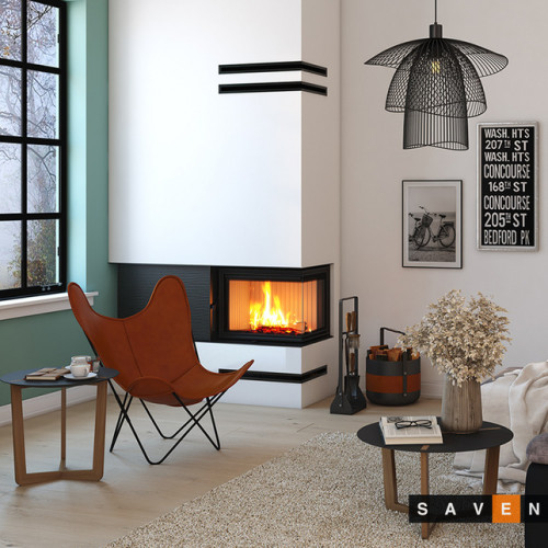 Каминная топка SAVEN Energy 65*50*47R (14,5 kW) ECO угловая правая ➡️ интернет - магазин WARMHOUSE Львов