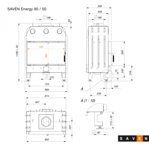 Камінна топка SAVEN Energy 80*50 Black (17,0 kW) ECO ➡️ замовити Львів Камінна топка SAVEN Energy 80*50 Black (17,0 kW) ECO ➡️ замовити Львів