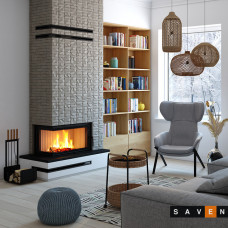 Камінна топка кутова SAVEN Energy 85*50*47L (17,0 kW) ECO