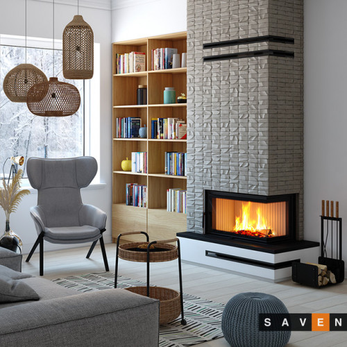 Каминная топка угловая SAVEN Energy 85*50*47R (17,0 kW) ECO для уюта и отопления Каминная топка угловая SAVEN Energy 85*50*47R (17,0 kW) ECO для уюта и отопления