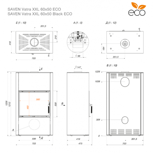 Піч камін SAVEN Vatra XXL 60*50 Black ECO велика потужність для опалення дровами ➡️ інтернет - магазин WARMHOUSE Львів Піч камін SAVEN Vatra XXL 60*50 Black ECO велика потужність для опалення дровами ➡️ інтернет - магазин WARMHOUSE Львів
