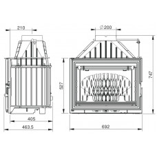 Каминная топка Uniflam 700 Lux ECO с шибером