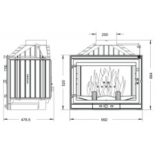Каминная топка Uniflam 700 Standard ECO с шибером