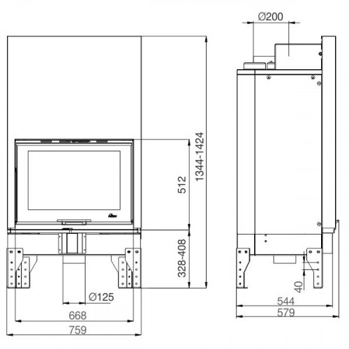 Камінна топка Uniflam 760 EVO гільйотина Камінна топка Uniflam 760 EVO гільйотина