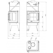 Каминная топка Uniflam 660 Duro правое стекло 