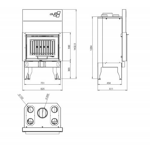 Камін Uniflam 760 Duro гільйотина конвекційний на дрова