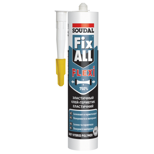 Клей - герметик Soudal FIX ALL Flexi черный 290 мл - эластичный материал