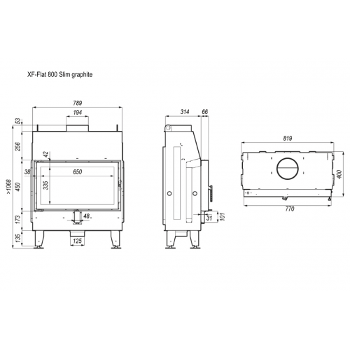 Камінна топка XFire - Flat 800 Slim Graphite купити в магазині Львів Камінна топка XFire - Flat 800 Slim Graphite купити в магазині Львів