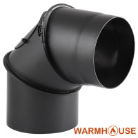 Коліно регульоване димохідне 90° сталь DC01 (2mm) Darco