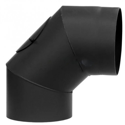 Коліно димохідне з ревізією 90° сталь DC01 (2mm) Darco