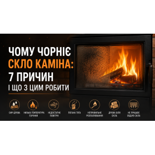 Чому чорніє скло каміна: 7 причин і що з цим робити