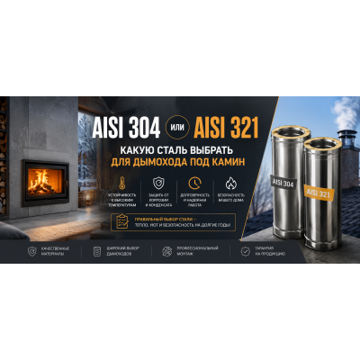 AISI 304 или AISI 321: какую сталь выбрать для дымохода под камин