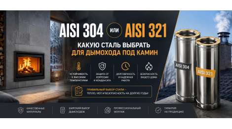 AISI 304 чи AISI 321: яку сталь вибрати для димоходу під камін