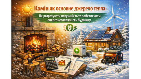 Камін як основне джерело тепла: як розрахувати потужність та забезпечити енергонезалежність будинку