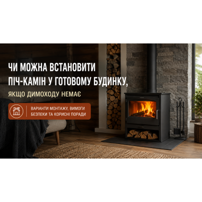 Піч-камін без димоходу: як встановити у готовому будинку