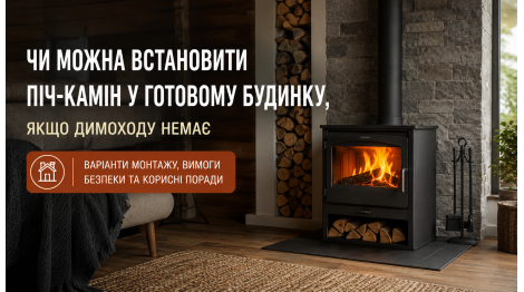 Чи можна встановити піч-камін у готовому будинку, якщо димоходу немає
