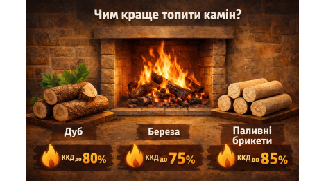 Дуб, береза чи паливні брикети: чим краще топити камін для максимального ККД?