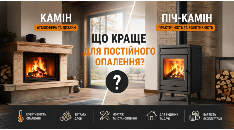 Камін чи піч-камін: що краще для постійного опалення будинку