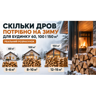 Сколько дров нужно на зиму для дома 60, 100 и 150 м²: реальный расчет