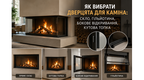 Як вибрати дверцята для каміна: скло, гільйотина чи бокове відкривання