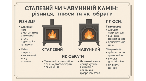 Сталевий чи чавунний камін: у чому різниця і що краще саме вам?