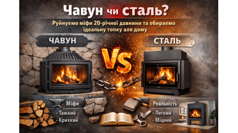 Чавун чи сталь? Руйнуємо міфи 20-річної давнини та обираємо ідеальну топку для дому