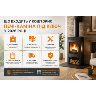 Що входить у кошторис печі-каміна під ключ у 2026 році