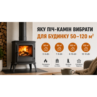 Яку піч-камін вибрати для будинку 50–120 м²