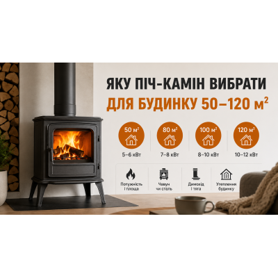 Какую печь-камин выбрать для дома 50–120 м²